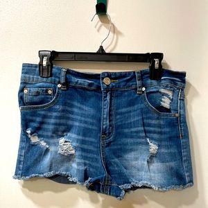 Indigo Rein Distressed Denim Shorts